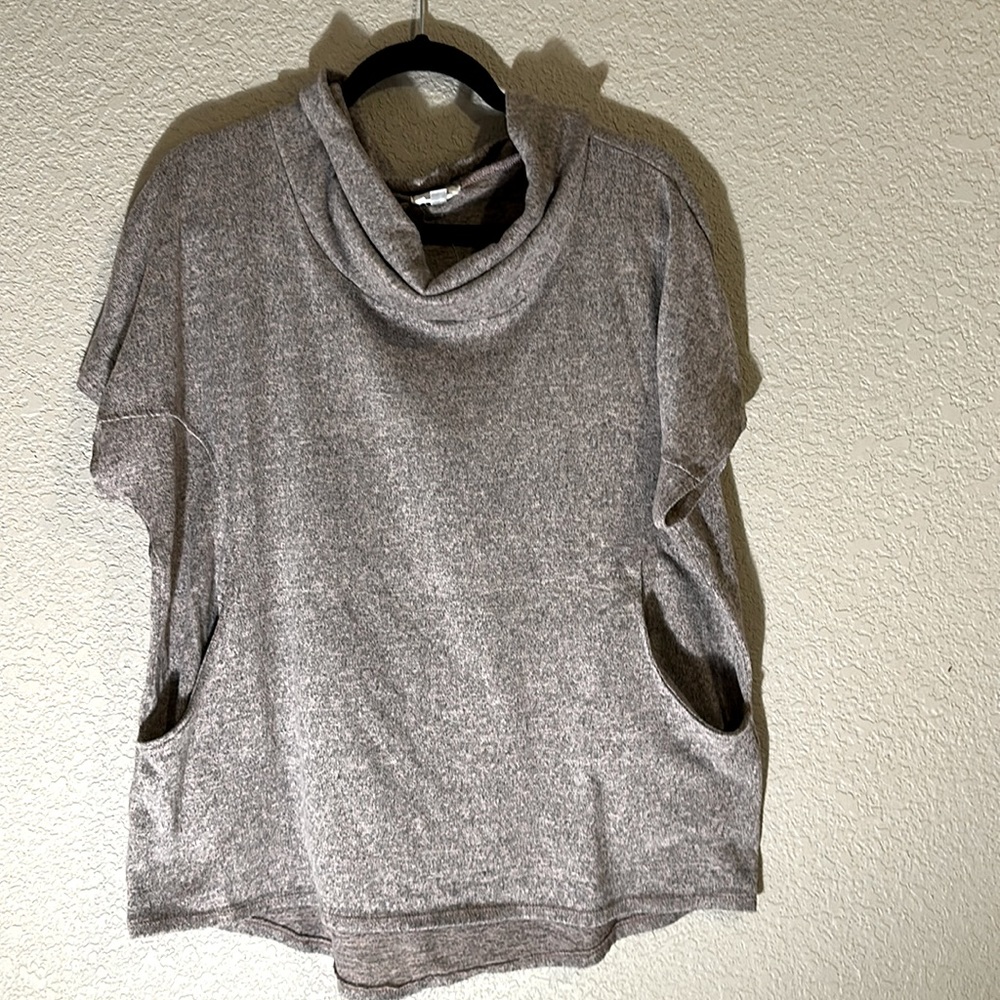 Sweater Tee With Pockets - XL Heather mauve